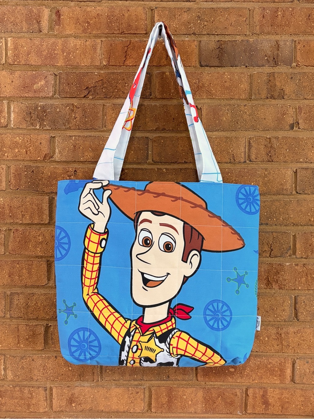 Toy Story Vintage Quilted Tote Bag Disney Woody Buzz Lightyear Handmade